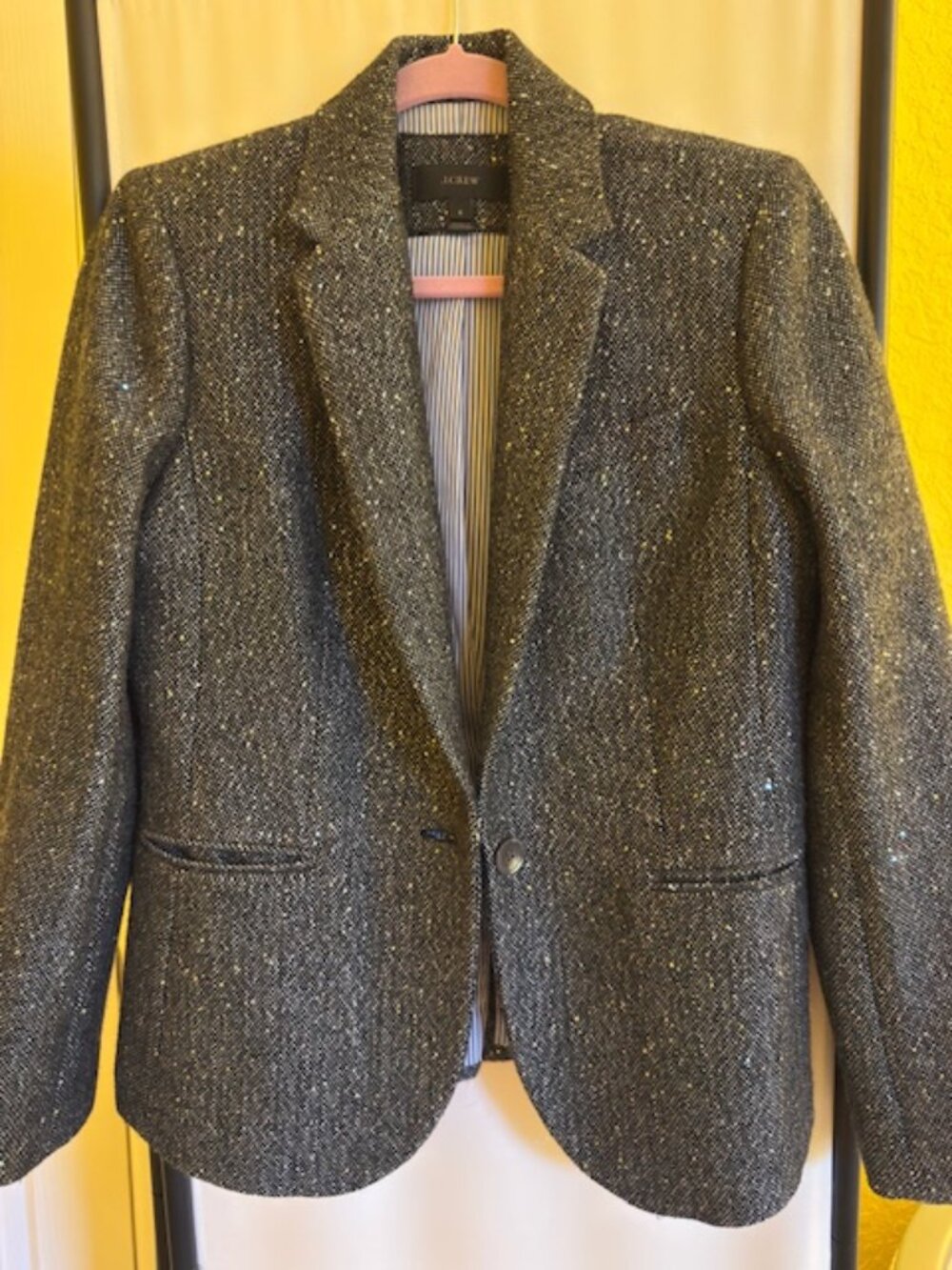 J.Crew Metallic Sparkle Wool Blend Tweed Blazer, size 6